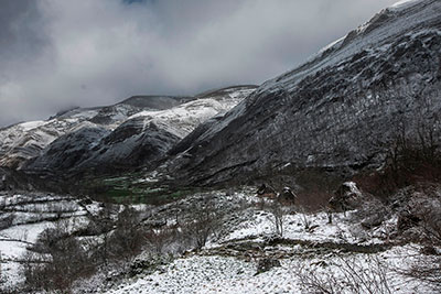 Temporal de nieve en el valle de Saliencia y el Alto de la Farrapona